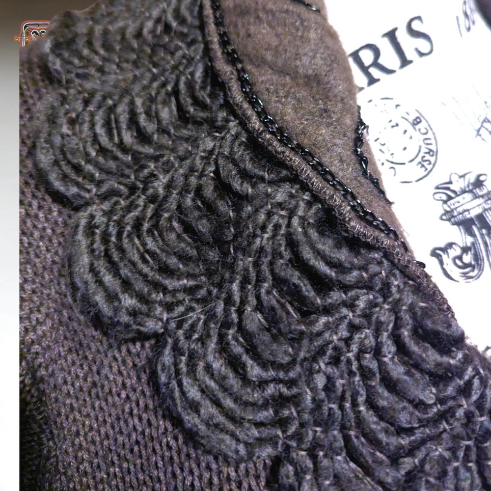 Fantazia Lagerlook Wool Patchwork Knit Oversized Cardigan Sweater, Medium - Picture 4 of 11